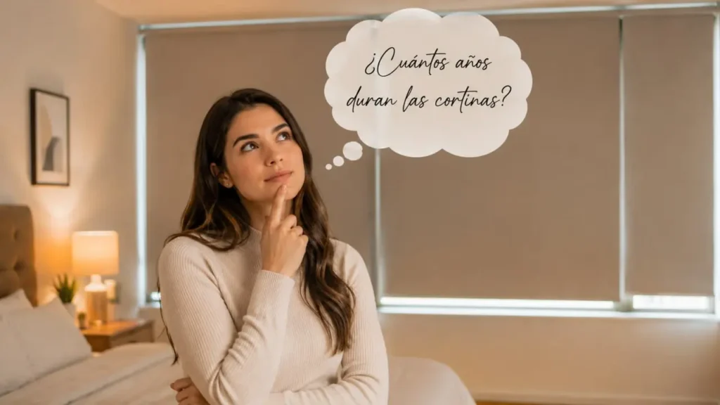 una persona pensado sobre la duracion de las cortinas rollers