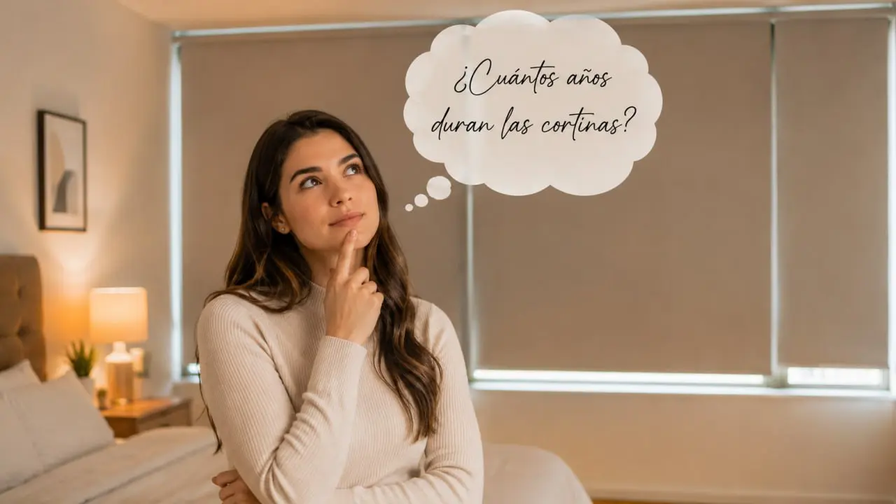 una persona pensado sobre la duracion de las cortinas rollers