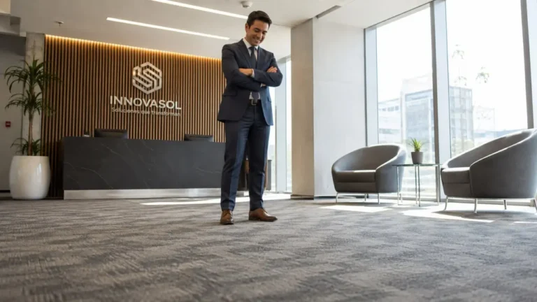 Empresas de limpieza de alfombras en Lima: recepción corporativa con alfombra limpia y profesional